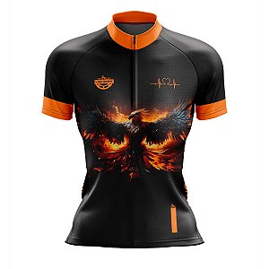 CAMISA CICLISMO FEMININA RKC SPORTS  MANGA CURTA FÊNIX UV+50