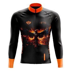 CAMISA CICLISMO MASCULINA RKC SPORTS MANGA LONGA FÊNIX UV+50