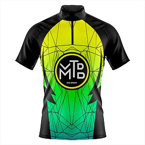 Camisa Ciclismo Masculina Manga Curta Rkc Sports Verde Amarela UV+
