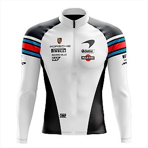 Camisa de ciclismo masculina manga longa martini preta UV+50