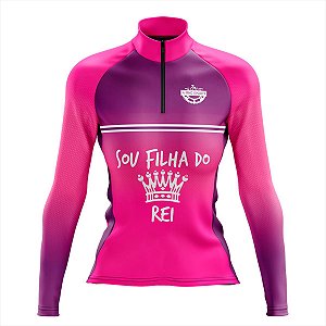 Camisa Ciclismo Feminina Manga Longa Rkc Sports Sou Filha do Rei Uv+50