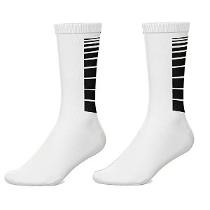 Meia de Ciclismo Cano Longo Rkc Sports Branca