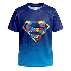 Camiseta Esportiva Infantil Rkc Sports Autismo Super Man UV+50