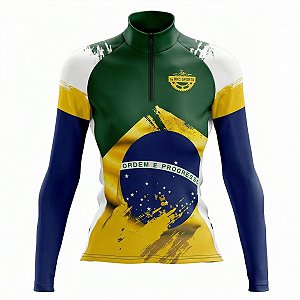 Camiseta Ciclismo Feminina Manga Longa Rkc Sports Brasil uv+50