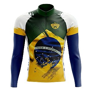 Camiseta Ciclismo Masculina Mang Longa Rkc Sports Brasil uv+50