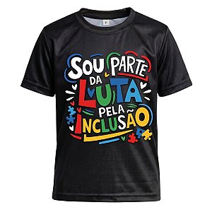 Camiseta Esportiva Infantil Rkc Sports Autismo Sou parte da Luta UV+50