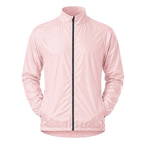 Jaqueta Corta Vento Ciclismo Rkc Sports Com Bolsos Rosa Nude