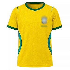 Camiseta Acorda Brasil Amarela Rkc Sports 22 UV+50