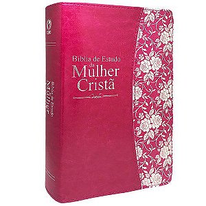 Bíblia de Estudo da Mulher Cristã grande capa pu ARC pink