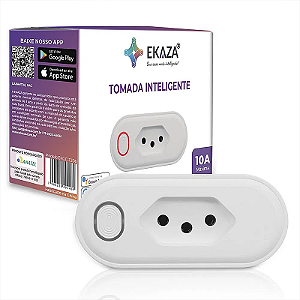 Tomada Inteligente Wifi 10A com Medição Ekaza Smart Alexa e Google