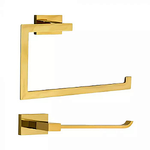 Kit de Acessórios para Lavabo Top Mondrian Dourado