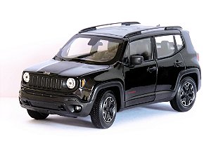 Miniatura Carro Jeep Renegade Preto - 1/24 - Welly