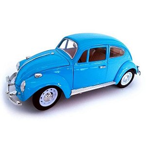 Miniatura Carro Volkswagen Beetle / Fusca (1967) - Azul - 1:18 - DieCast
