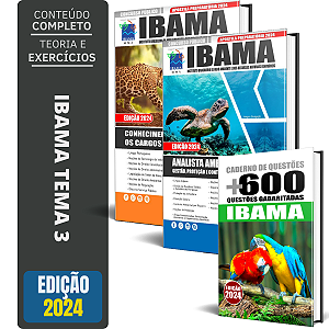 KIT Apostila IBAMA 2024 - TEMA 3 - Analista Ambiental + Caderno de Questões