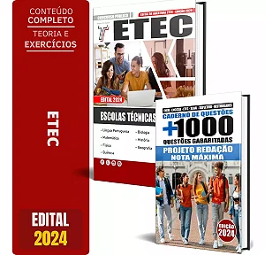 Kit Apostila Vestibular ETEC + Caderno De Testes
