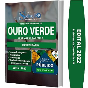 Apostila Prefeitura Ouro Verde SP - Escriturário