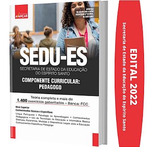 Apostila Concurso SEDU ES - COMPONENTE CURRICULAR PEDAGOGO