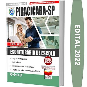Apostila Prefeitura Piracicaba SP - ESCRITURÁRIO DE ESCOLA