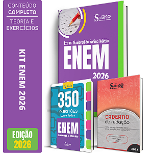 Kit ENEM 2026 - Apostila Completa + Questões Comentadas + Caderno de Redação