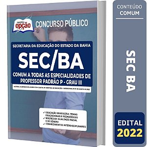 Apostila SEC BA - Professor Padrão P – Grau 3 - Comum