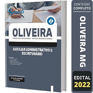 Apostila Prefeitura de Oliveira MG - Auxiliar 1 Escriturário