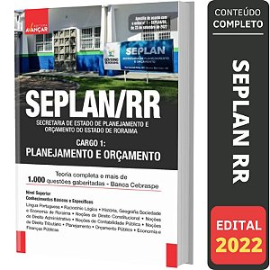 Apostila Seplan Rr - Cargo 1: Planejamento E Orçamento