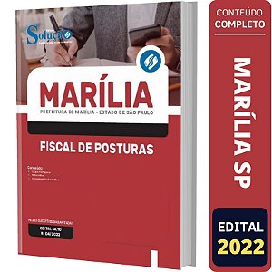 Apostila Prefeitura de Marília SP - Fiscal de Posturas