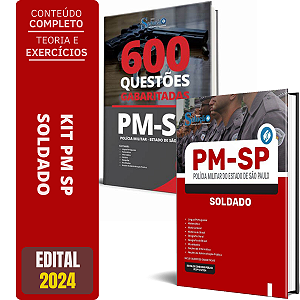 Kit Apostila PM SP Soldado 2024 + Caderno De Testes PM SP - Banca FGV