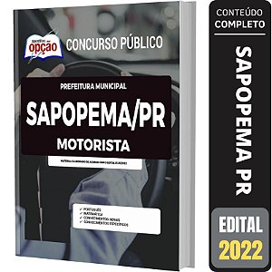 Apostila Prefeitura Sapopema PR - Motorista
