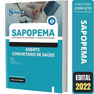 Apostila Concurso Sapopema PR - Agente Comunitário de Saúde