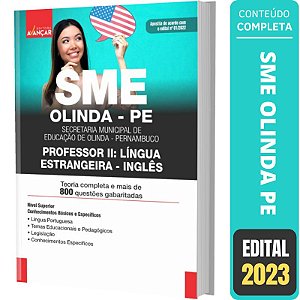 Apostila Concurso SME OLINDA PE - PROFESSOR 2 - INGLÊS