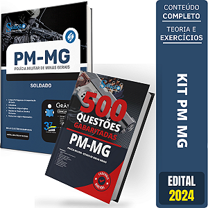 Kit Apostila Concurso PM MG 2024 - Soldado + Caderno de Questões