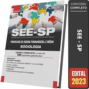 Apostila Concurso SEE SP 2023 - Professor de Sociologia - Parte Geral e Específica