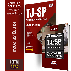 Kit Apostila TJ SP 2024 - Oficial de Justiça + Caderno de Exercícios - 450 Questões VUNESP