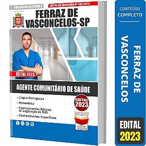 Apostila Ferraz De Vasconcelos Sp 2023 - Agente Comunitário Saúde