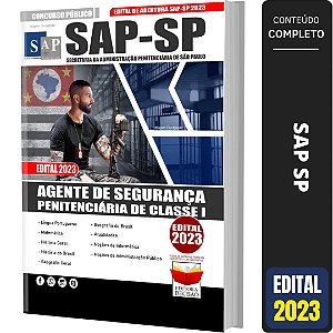 Apostila Concurso Polícia Penal SP (Sap Sp) 2023 - Agente De Segurança Penitenciária De Classe I - Agente Penitenciário