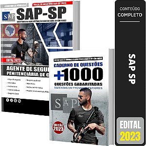 Kit Apostila Polícia Penal / SAP SP 2023 - Agente Penitenciário + Caderno de Questões