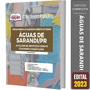 Apostila Águas de Sarandi PR 2023 - Auxiliar Serviços Gerais