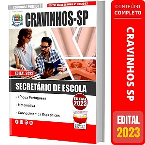 Apostila para Cravinhos SP 2023 - Secretário de Escola