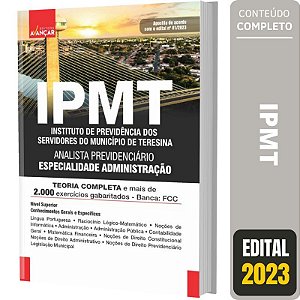 Apostila Ipmt 2023 - Analista Previdenciário - Administração