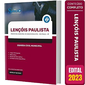 Apostila Lençóis Paulista Sp 2023 - Guarda Civil Municipal