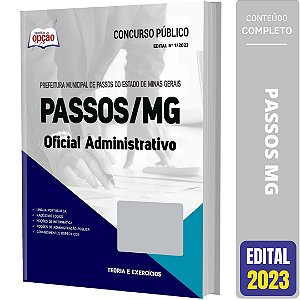 Apostila Prefeitura Passos MG 2023 - Oficial Administrativo
