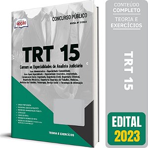 Apostila Concurso TRT 15 2023 - Comum Analista Judiciário