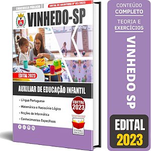 Apostila Vinhedo Sp 2023 - Auxiliar De Educação Infantil
