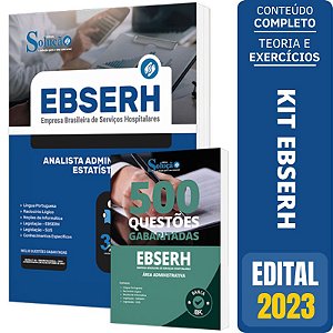 Kit Apostila Ebserh 2023 - Analista - Estatística + Caderno De Questões