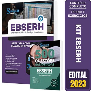 Kit Apostila Ebserh 2023 - Analista Administrativo ( Qualquer Área ) + Caderno De Testes