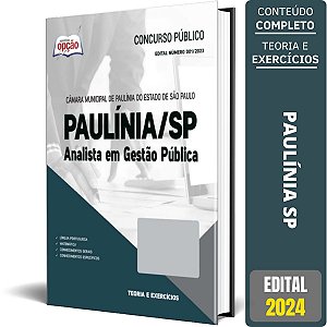 Apostila Câmara de Paulínia SP 2024 - Analista em Gestão Pública