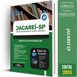 Apostila Prefeitura de Jacareí SP 2024 - Agente de Apoio Escolar