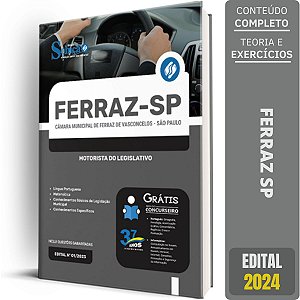 Apostila Câmara de Ferraz de Vasconcelos SP 2024 - Motorista do Legislativo