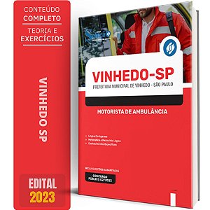 Apostila Prefeitura de Vinhedo SP 2024 - Motorista de Ambulância